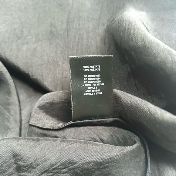 ARITZIA BABATON Cox black satin silky slip midi dress sleeveless racerback xs - Picture 9 of 9